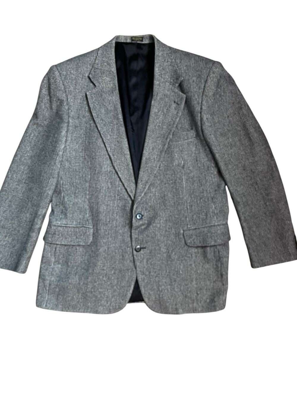Robert Stock Men’s Camel Hair Blend Blazer 46L Tweed Herringbone Career Academia